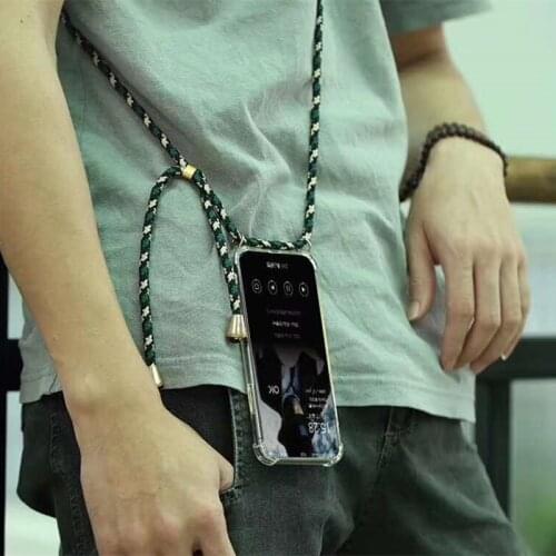 Transparent phone case for OPPO realme 3 3pro 5 5pro X XT reno Z 2 2F 2Z ACE lanyard shoulder strap rope cord case cover coque