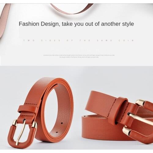 Women Belt Genuine Leather Ladies Thin Belts Fashion Luxury Brand High Quality Female Jeans Windbreaker Waistband Waist Belt