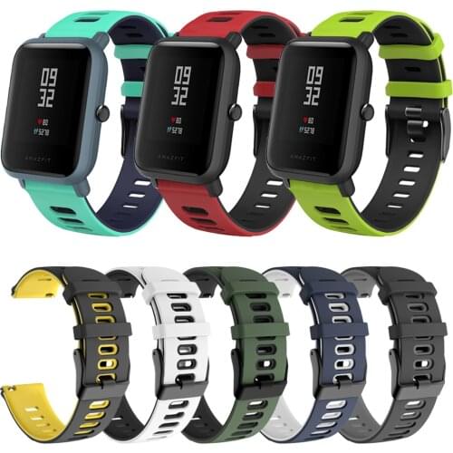 Amazfit Bip strap accessories For Xiaomi Huami Amazfit Bip Lite Silicone Band Wristband Amazfit GTS/GTR 42mm Bracelet Watchband