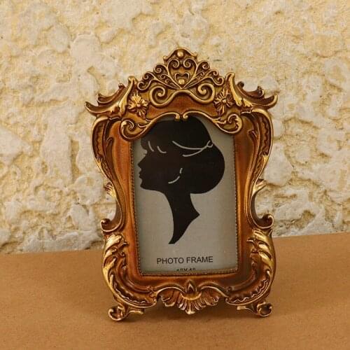 Retro Carved Resin Photo Frame Wall Hanging Desktop Picture Display Ornaments Wedding Photo Props