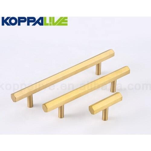 Knobs and Handles Solid Copper Cabinet Handles Pulls Polygon Cupboard T Shaped Kitchen Bar Brass Furniture Handle