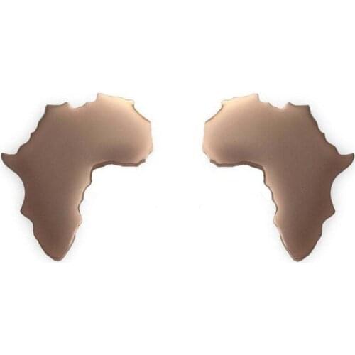 New Africa Map Stud Earrings Gold/Steel Color African Earrings Small Ornaments Traditional Ethnic for Women Jewelry Gifts