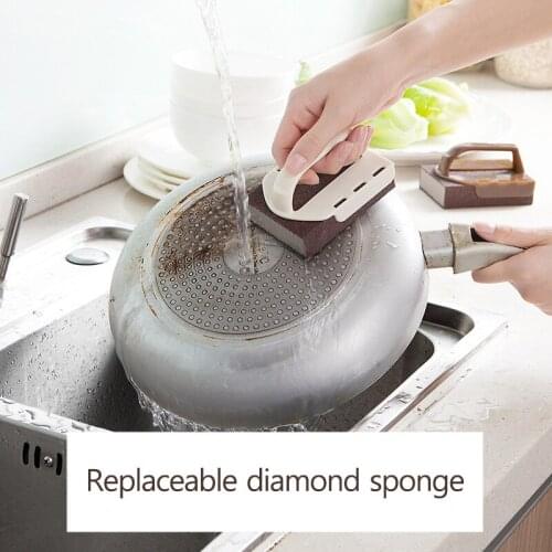 Cleaning Brush Kitchen Decontamination Two-Sided Sponge Wipe Super-Strong De-Embroidery De-Fouling Washing Boiler Brush