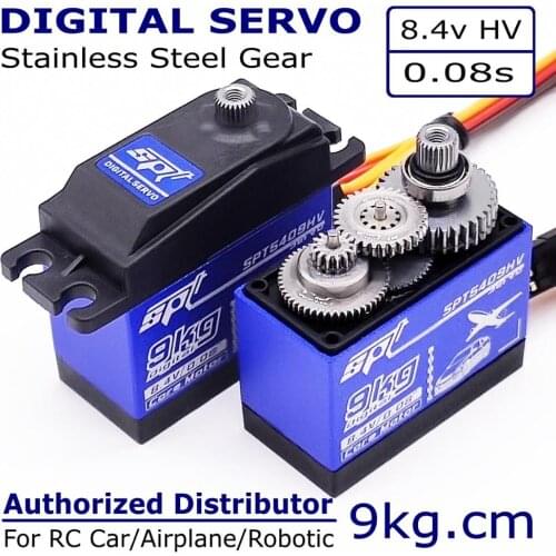 SPT5409HV 9kg High Speed 8.4v High Voltage Standard Servo Metal Gear 1:10 Drift Car Servo RC Car Airplane Robot Arm Servo