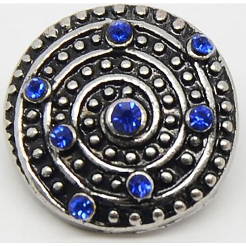 Blue Rhinestone Paved Snap Button Jewelry For Women Fashion Jewelry