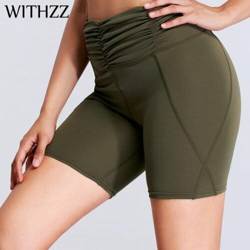 WITHZZ Womens High Waist Fitness Quick-drying Tight Shorts Sports Elastic Shorts