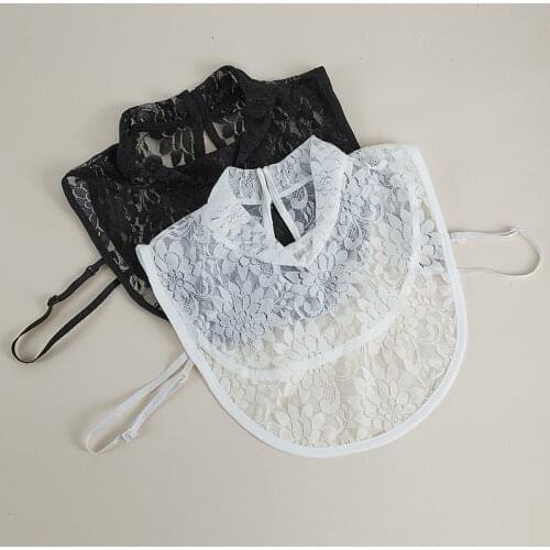 Women Floral Lace Stand Fake Collar Blouse Decor Vintage Detachable Shirt Collar False Collar Lapel Blouse Clothes Accessories