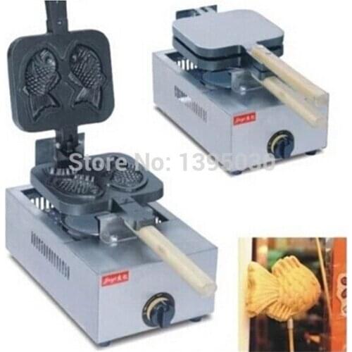 1pc FY-1105.R Gas Japanese two Fish Shape Waffle Maker Cake Fish waffle Maker Snack Baking Machine