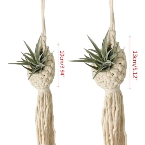 1 Pc Nordic Hanging Tapestry Flower Basket Tassel Hand-woven Macrame Wall Hanging Bohemian Home Decorations Hand Knotted Rope