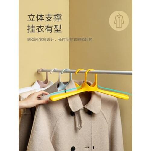 10pcs/lot 42cm Plastic Coat Hangers with Anti-skid Wide Shoulder Ultra Thick Seamless Clothes Hanging Household Closet Storage