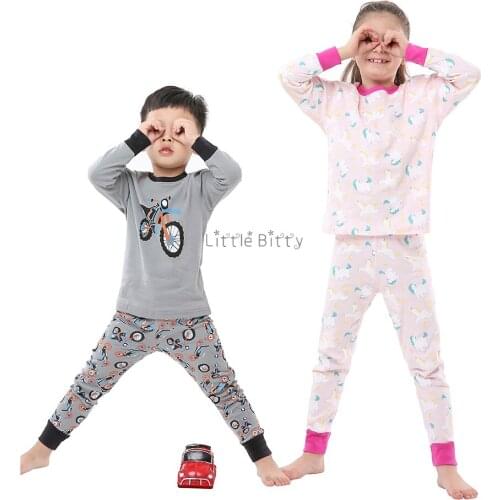 100 Cotton Full Sleeve Boys Girls Baby Kids Children Unicorn Pajamas Sets Pyjamas Pijamas Infantil for 2-8T