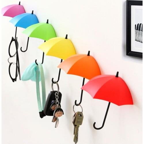 3pcs Creative Multifunctional Umbrella Hook Wall-free Nail Hook Living Room Decoration Three-dimensional Storage Hook E11253