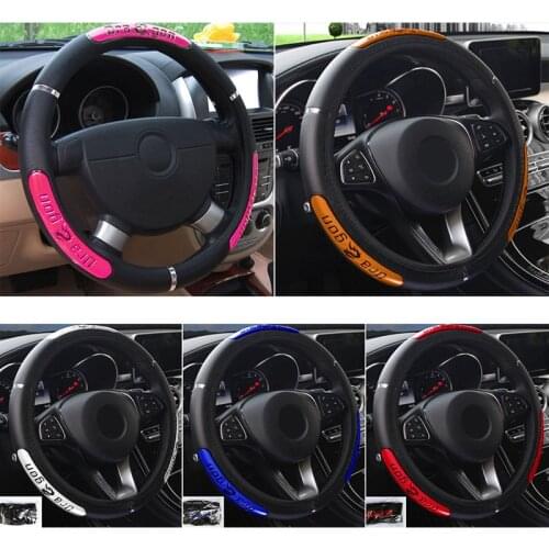 38cm Universal Reflective PU Leather Steering-Wheel China Dragon Design Fashion Sports Style Car Steering Wheel Covers