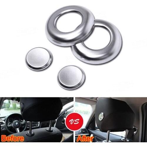 4 pcs ABS Seat Headrest Adjust Switch Post Button Decoration Cover Trim Sequined Frame Decoration For 3 series Car Styling