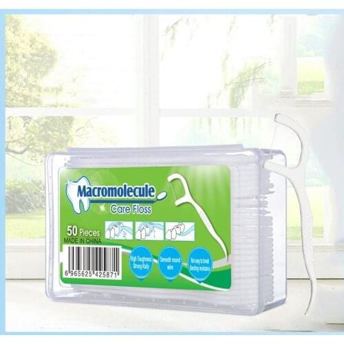 50 Pieces Dental Floss Flosser Picks Toothpicks Teeth Stick Tooth Cleaning Interdental Brush Dental Floss Pick Oral Hygiene Care
