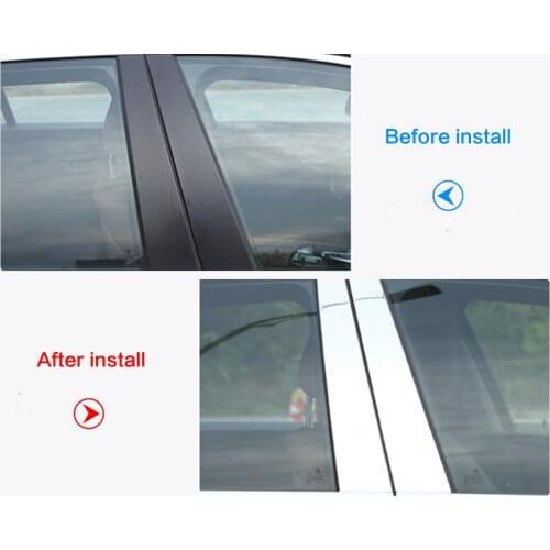 6pcs Polished Aluminum B C Window Pillar Post Trim Kit Cover Trim For BMW New 5 Series G30 2017 2018 Car Exterior Accessory