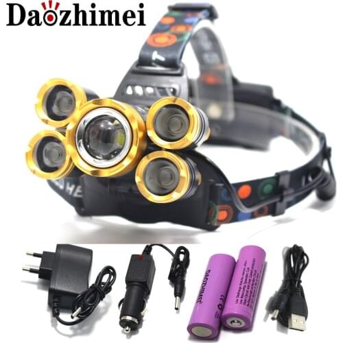 8000LM XML-T6x4Q5 LED Headlamp Hunting light Fishing headlight LED Flashlight outdoors Tent Camping portable lamp lantern