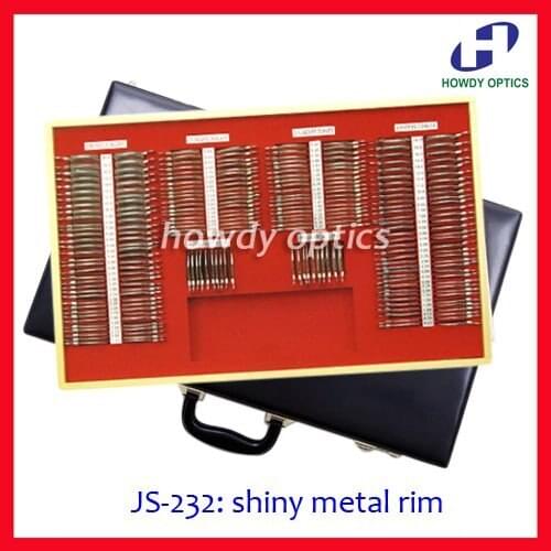 A Grade JS-232 Trial lens set ophthalmic trial case Shiny Metal rim Leather case