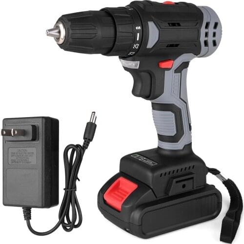 21V Cordless Electric Drill with 3/8 Inch Chuck Drill&Screwdriver Indicator 2-variable Speed Rotation Direction 65Nm Max Torque