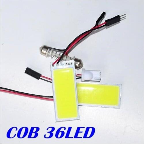 Car panel light 5w Cob Chip 36led Led Car Interior Light T10 Festoon LED Dome light Adapter 12v Vehicle Panel Free Shipping