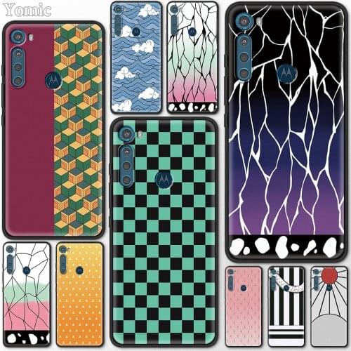 Demon Slayer Tanjirou Nezuko Case for Motorola One Fusion G9 Play G8 Power Lite Hyper E6s Edge Plus G Stylus Black Phone Cover