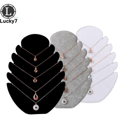 Flame Shape Necklace Display Board Jewelry Display Board Velvet Jewelry Organizer Shelf Storage Holder Earring 5 Strips Necklace