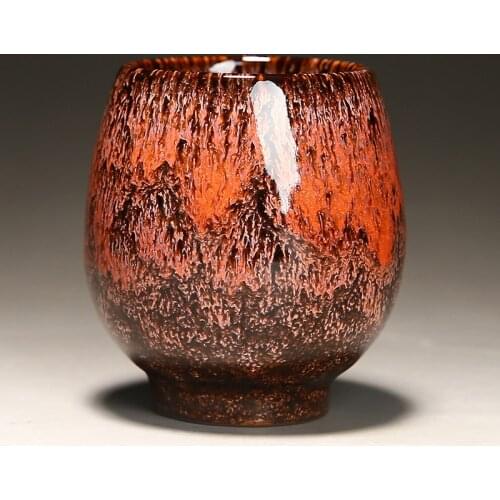 Chinese Tenmoku Glazed Tea Cup Ceramic Teacup 120ml Big Size Tasting Drinking Beer Coffee Wine Whisky Mug Drinkwear