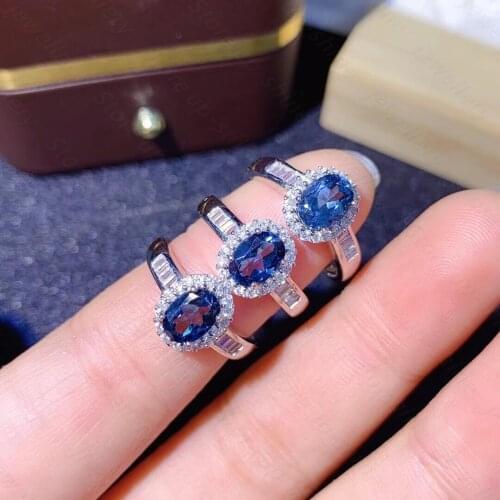 Natural Topaz Ring 925 Silver Womens Ring Luxury Atmosphere Fashion All-match