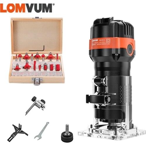 LOMVUM Wood Trimmer For Carpenter Wood Router Manual Router Milling Machine Woodworking Tools Slotting Electric Power Tools