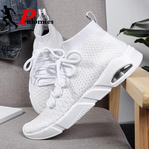 Ummer Men Casual Shoes Men Tennis Shoes Middle Ankle Boots Mesh Shoes Bubble Cushion Sneakers Men Sport Shoes Walking Shoes