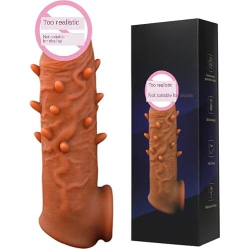 Male Silicone Cover Barbed Wolf Tooth Sheath Penis Case Penis Enlarger Penis Enlargement Enlargement Penis