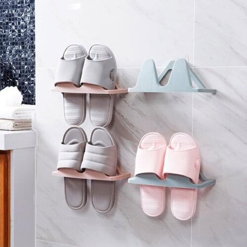 Wall-mounted Shoe Rack With Shoe Holder Creative Paste Shoe Storage Rack Bathroom Organizer Combinable Shoe Rack For Bathroom