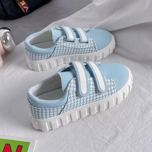 New Sneakers Korean-Style Spring Versatile Students Low-cut Canvas Shoes Women Velcro Cloth Sneakers