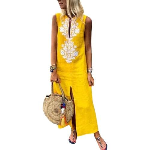 2018 Autumn Women Patchwork Dress Vintage Casual Loose Maxi Long Dresses Stand Neck Sleeveless Beach Dress Vestidos Plus Size