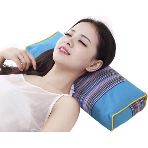 Rough Fabric Rectangle Buckwheat Hull Pillow Bedding Neck Health Pillow Protect Body Cervical Spine Comfortable Adult Pillow