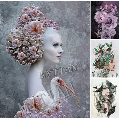 Full square/round 5D DIY diamond painting Fantasy art beauty women flower Embroidery Pattern Cross stitch kit mosaic room decor