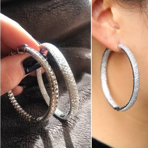 Circle 25mm 50mm full cubic zirconia cz hoop earring Classic 2019fashion clasp dainty gorgeous Huggie CZ hoop jewelry for women