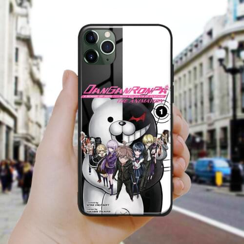 Danganronpa the animation manga Silicone Glass Phone Case Cover Shell For iPhone SE 6 6s 7 8 Plus X XR XS 11 12 Mini Pro Max