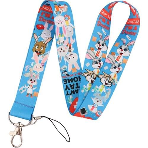 Lovely Rabbit Doctor Lanyard Badge ID Mobile Phone Rope Key Lanyard Neck Straps Accessories webbings ribbons