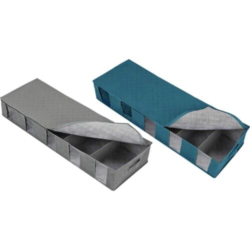 Large Capacity Under Bed Storage Bag Foldable with Clear Visible Windows, Non-women Fabric