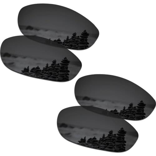 SmartVLT 2 Pairs Polarized Sunglasses Replacement Lenses for Oakley Monster Dog Stealth Black and Stealth Black