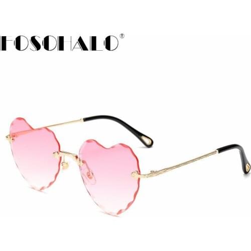 Heart Shaped Rimless Sunglasses Women Brand Designer Glasses Men Retro Steampunk Sunglasses Eyewear Vintage Frames Eyeglasses