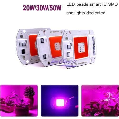 New Hot Red/Blue /Full Spectrum LED 20W 30W 50W COB SMD Smart IC Spotlight Driverless 110/220VAC