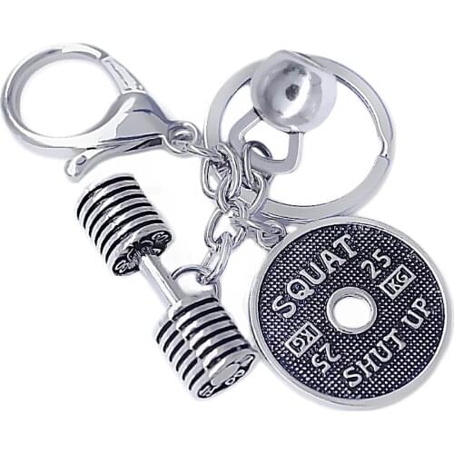 Precision production kettlebell barbell dumbbells perfect combination of fitness fashion jewelry keychain