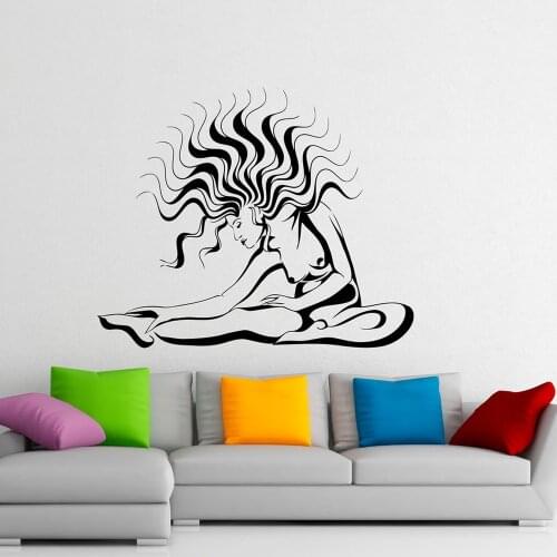 Yoga Fitness Wall Sticker Meditation Philosophy Vinyl Wall Decals Home Interior Design for Yoga Studio Bedroom Decor Mural C190