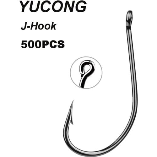 YUCONG 500PCS/lot Fishing Single Hooks 1/0-7/0 Carbon Steel Fishhooks Barbed Carp Fishing Hooks Jigging Pesca Tackle Black