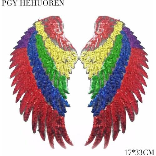 PGY 1pcs/Angel wings Sewing Patch T-Shirt Adhesive Applique Embroidery Patch DIY Clothing Accessory Backpack Patches