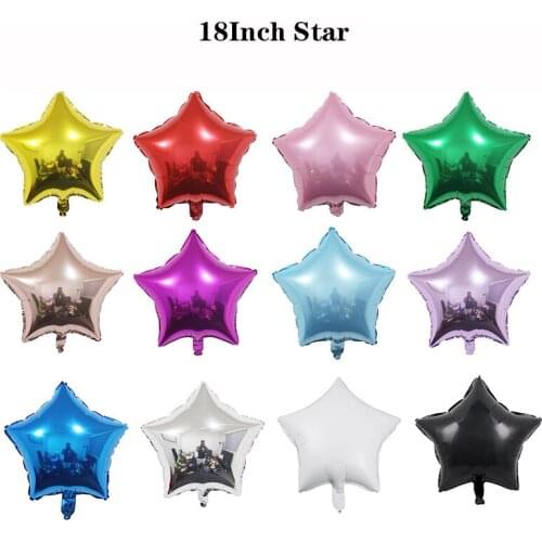 10pcs 18inch Foil Star Balloons Heart balloon Wedding Decoration Silver Gold Heart Balloons Birthday Baby Shower Wedding Supplie