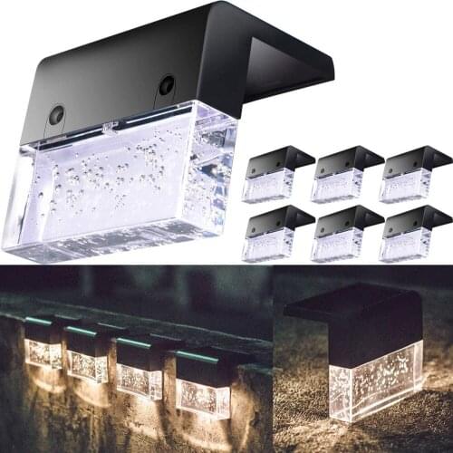 2 Lighting Modes LED Solar Deck Lights Step lamp Outdoor Lighting for Stair/Fence/Railing/Patio/Garden/Step