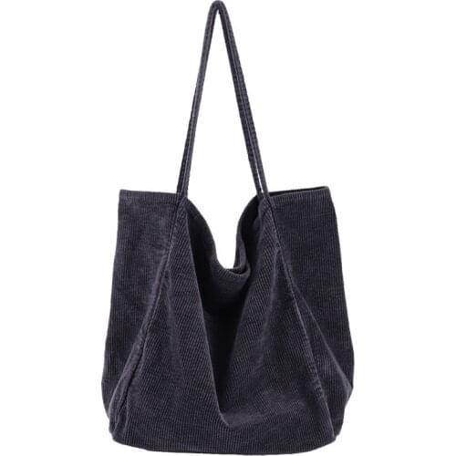 2021 Leisure Large Capacity Shopping Fashion Corduroy Canvas Handbag Simple Literature Shoulder Womens Bag Purses And Handbags